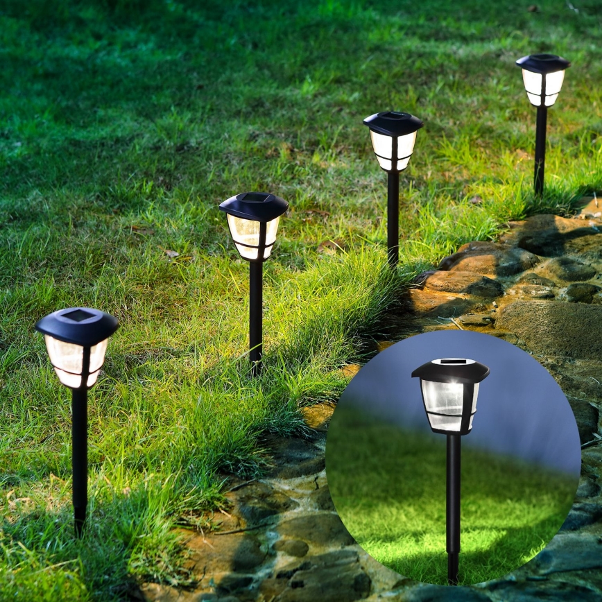 Aigostar - LED Solární lampa LED/0,06W/2V 100 mAh 33,8 cm 6500K IP44 černá