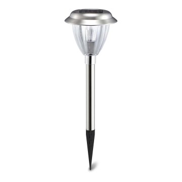 Aigostar - LED Solární lampa LED/0,08W/2V 30,4 cm 200 mAh 6500K IP44 matný chrom