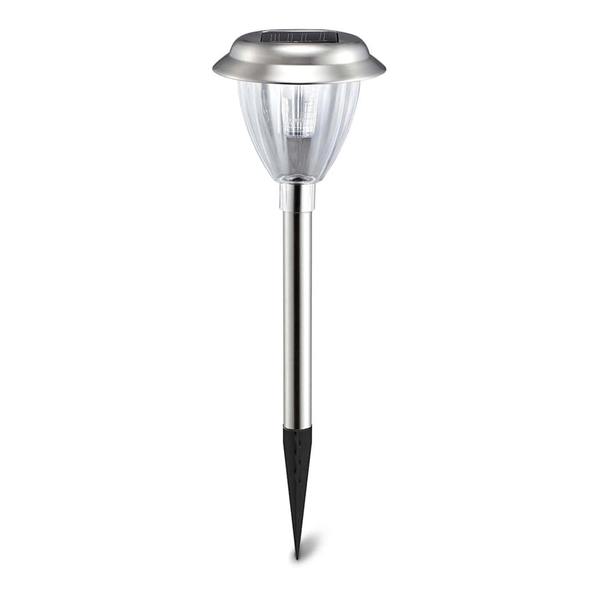 Aigostar - LED Solární lampa LED/0,08W/2V 30,4 cm 200 mAh 6500K IP44 matný chrom