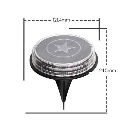 Aigostar - LED Solární lampa LED/0,6W/5,5V 24,5 cm 3200K IP66 černá