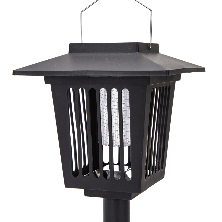 Aigostar - LED Solární lampa s lapačem hmyzu LED/0,03W/1,2V 55,2cm černá 6500K 300 mAh IP44