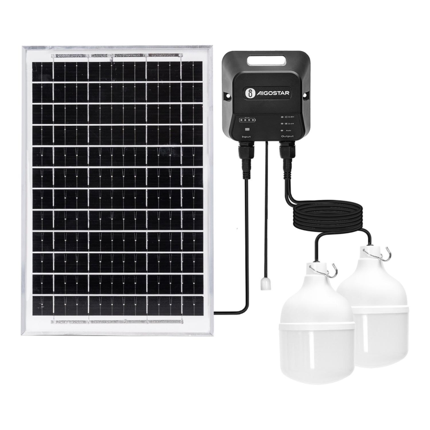 Aigostar - LED Solární lustr 2xLED/35W/12V 6000 mAh 6500K pr. 10 cm + dálkové ovládání
