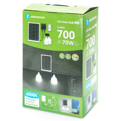 Aigostar - LED Solární lustr 2xLED/35W/12V 6000 mAh 6500K pr. 10 cm + dálkové ovládání