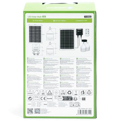 Aigostar - LED Solární lustr 2xLED/35W/12V 6000 mAh 6500K pr. 10 cm + dálkové ovládání
