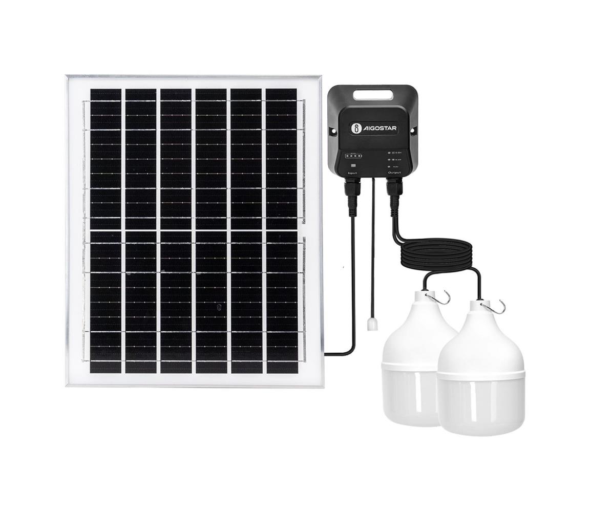 B.V. - LED Solární lustr 2xLED/70W/12V 12000 mAh 6500K pr. 12 cm B1020134Q Bílá