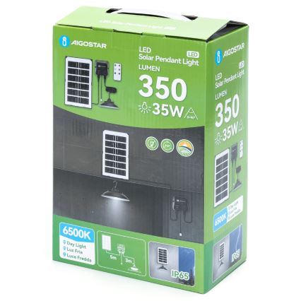 Aigostar - LED Solární lustr LED/35W/12V 3000 mAh 6500K pr. 15 cm + dálkové ovládání