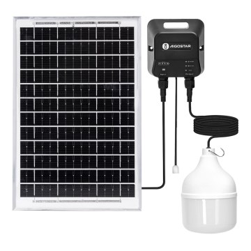 Aigostar - LED Solární lustr LED/70W/12V 6000 mAh 6500K IP65 pr. 12 cm + dálkové ovládání