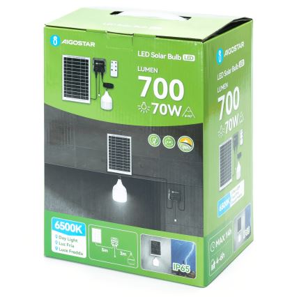 Aigostar - LED Solární lustr LED/70W/12V 6000 mAh 6500K pr. 12 cm + dálkové ovládání