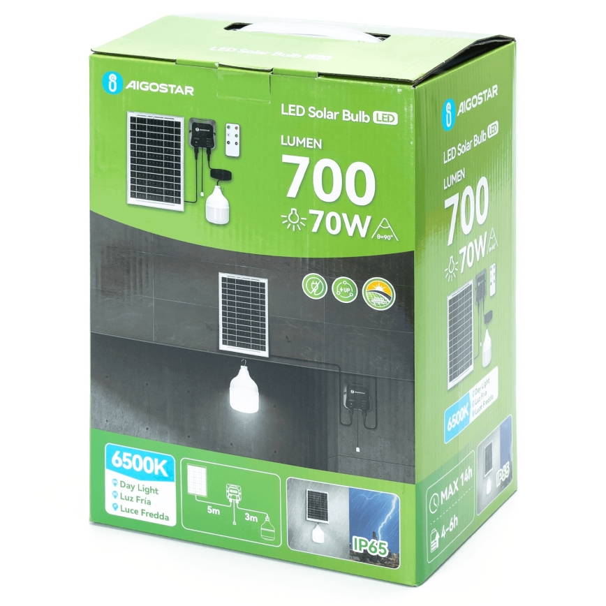 Aigostar - LED Solární lustr LED/70W/12V 6000 mAh 6500K pr. 12 cm + dálkové ovládání