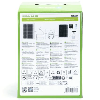 Aigostar - LED Solární lustr LED/70W/12V 6000 mAh 6500K pr. 12 cm + dálkové ovládání