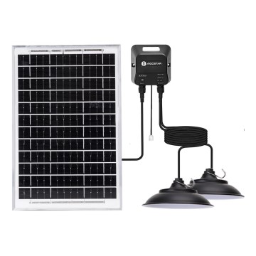 Aigostar - LED Solární lustr se senzorem 2xLED/35W/12V 6000 mAh 6500K IP65 pr. 15 cm + dálkové ovládání