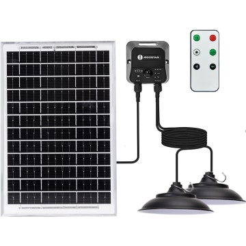 Aigostar - LED Solární lustr se senzorem 2xLED/35W/12V 6000 mAh 6500K IP65 pr. 15 cm + dálkové ovládání