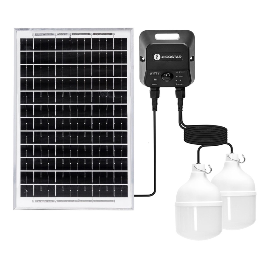 Aigostar - LED Solární lustr se senzorem 2xLED/35W/12V 6000 mAh 6500K pr. 10 cm + dálkové ovládání