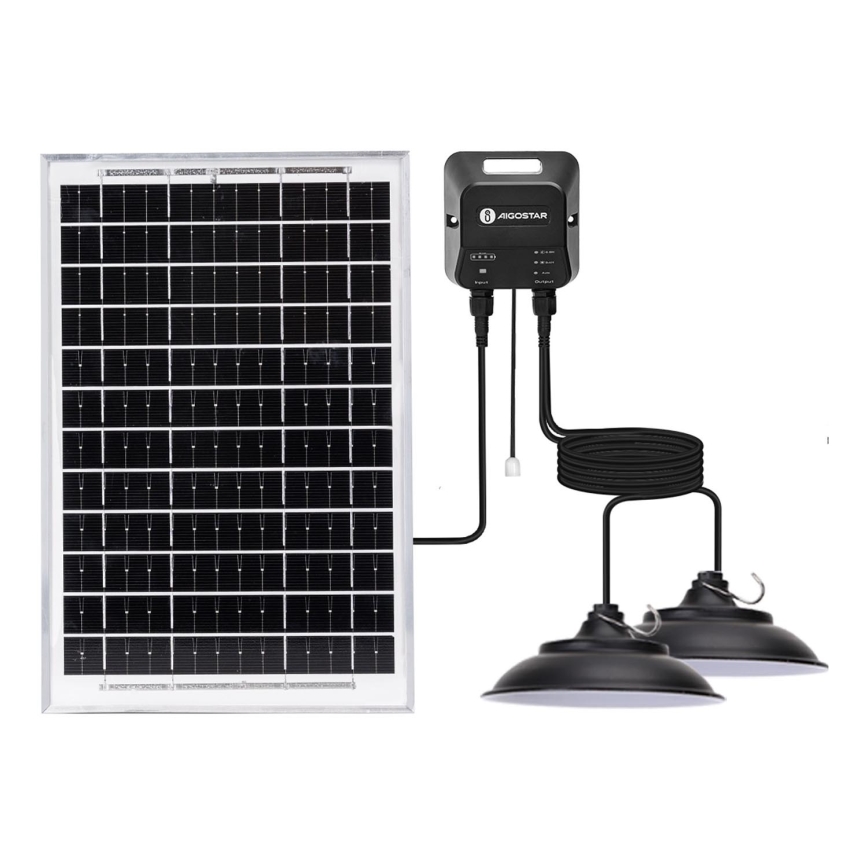 Aigostar - LED Solární lustr se senzorem 2xLED/35W/12V 6000 mAh 6500K pr. 15 cm + dálkové ovládání