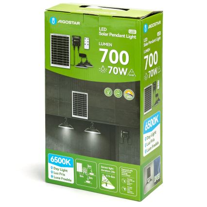 Aigostar - LED Solární lustr se senzorem 2xLED/35W/12V 6000 mAh 6500K pr. 15 cm + dálkové ovládání