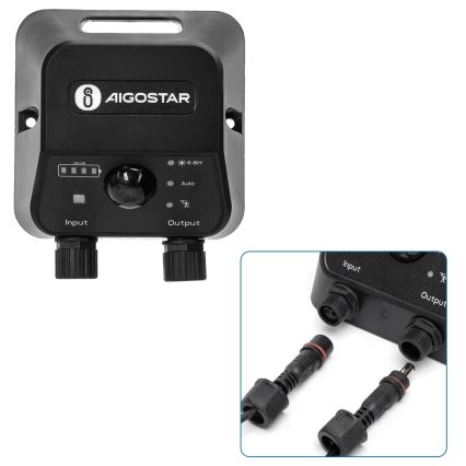 Aigostar - LED Solární lustr se senzorem 2xLED/70W/12V 12000 mAh 6500K pr. 12 cm + dálkové ovládání