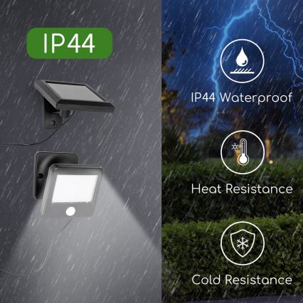 Aigostar - LED Solární nástěnné svítidlo se senzorem LED/0,64W/3,7V 600 mAh 6500K IP44