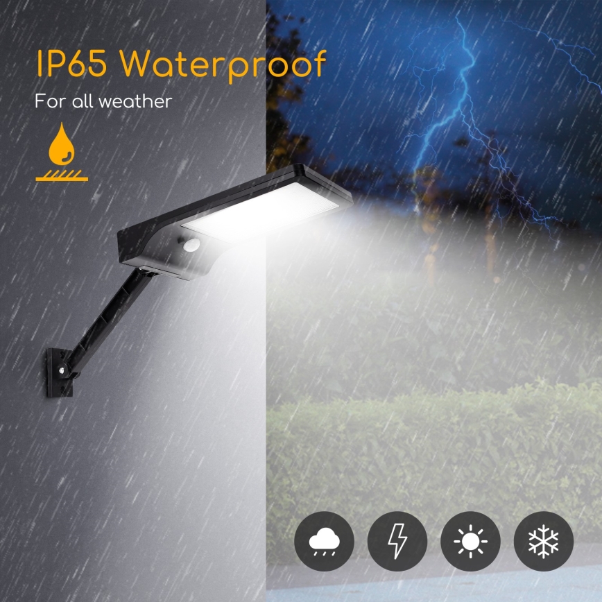 Aigostar - LED Solární pouliční lampa se senzorem LED/2,3W/5,5V 1800 mAh IP65