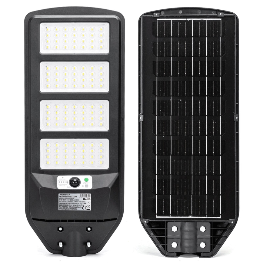 Aigostar - LED Solární pouliční lampa se senzorem LED/200W/3,2V 12000mAh IP65 6500K + dálkové ovládání