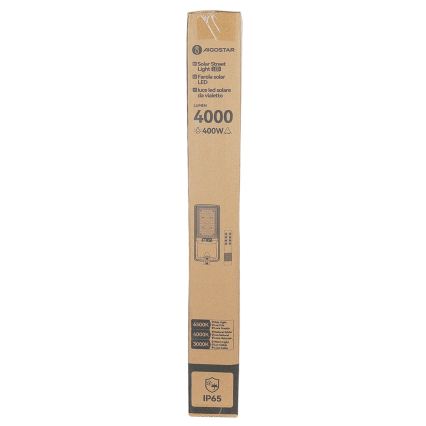 Aigostar - LED Solární pouliční lampa se senzorem LED/300W/3,2V 3600mAh + dálkové ovládání