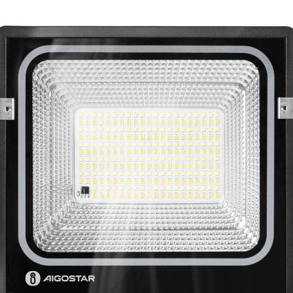 Aigostar - LED Solární reflektor LED/100W/3,2V 2000mAh 3000K/4000K/6500K IP66 + dálkové ovládání