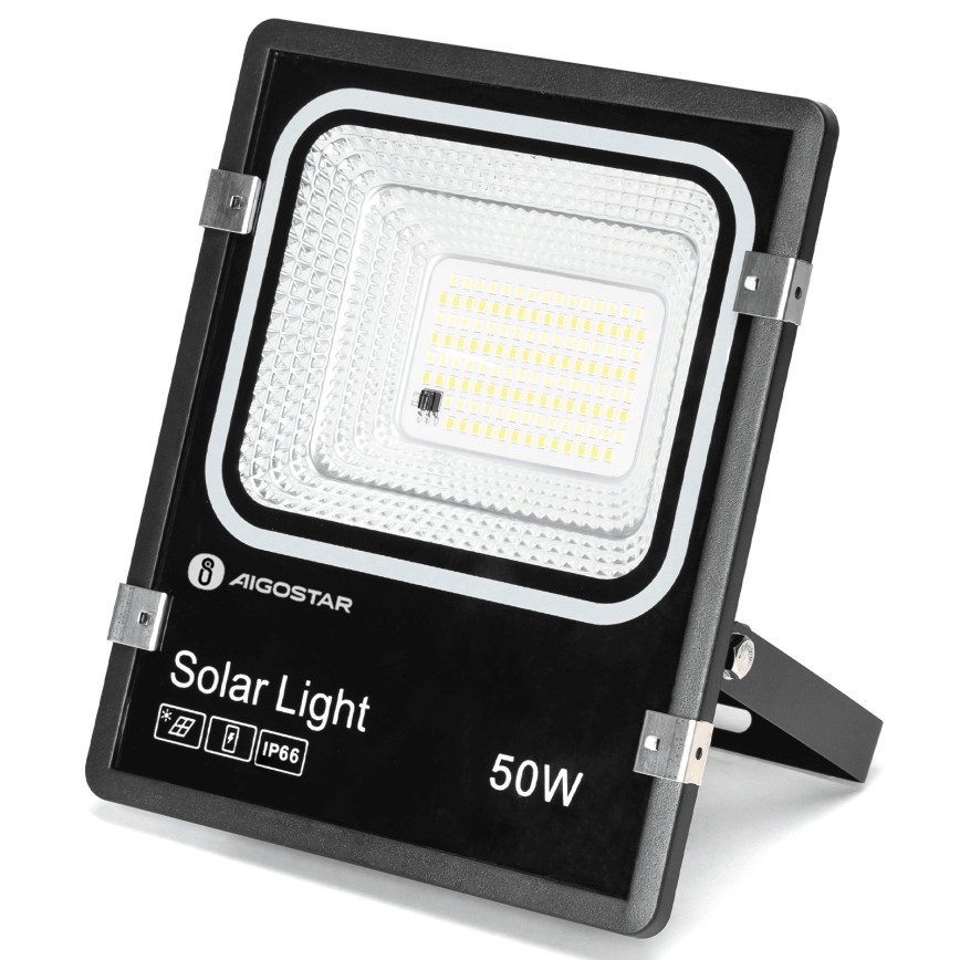 Aigostar - LED Solární reflektor LED/50W/3,2V 1200mAh 3000K/4000K/6500K IP66 + dálkové ovládání