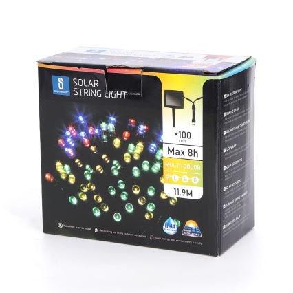 Aigostar - LED Solární řetěz 100xLED/11,9m IP44 multicolor