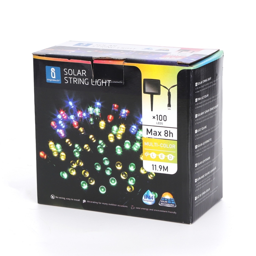 Aigostar - LED Solární řetěz 100xLED/11,9m IP44 multicolor