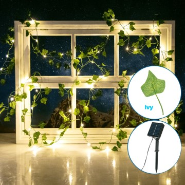 Aigostar - LED Solární řetěz 100xLED/12m IP65 teplá bílá ivy
