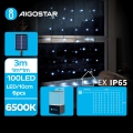 Aigostar - LED Solární  řetěz 100xLED/8 funkcí 4x1m 800 mAh IP65 studená bílá