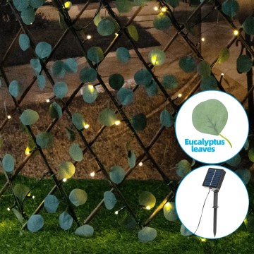 Aigostar - LED Solární řetěz 102xLED/2x0,7m IP65 teplá bílá eukalyptus