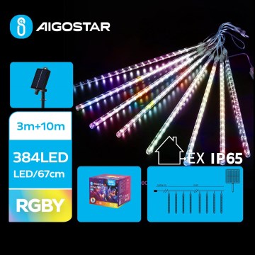 Aigostar - LED Solární  řetěz 384xLED/13m IP65 1200 mAh multicolor