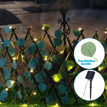 Aigostar - LED Solární řetěz 56xLED/2x0,4m IP65 teplá bílá eukalyptus