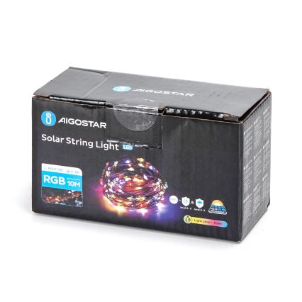 Aigostar - LED Solární řetěz LED/8 funkcí 12m IP65 multicolor