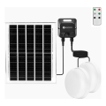 Aigostar - LED Solární stropní svítidlo se senzorem 2xLED/70W/3,7V 12000 mAh IP65 + dálkové ovládání