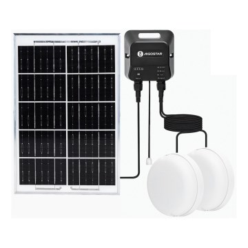 Aigostar - LED Solární svítidlo 2xLED/35W/12V 6000 mAh 6500K IP65 pr. 16,8 cm + dálkové ovládání