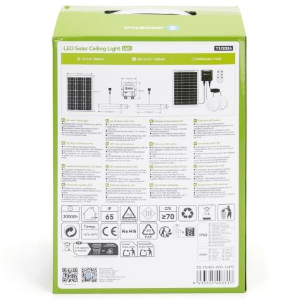 Aigostar - LED Solární svítidlo 2xLED/35W/12V 6000 mAh 6500K pr. 16,8 cm + dálkové ovládání