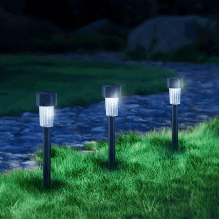Aigostar - LED Solární svítidlo se senzorem soumraku LED/0,006W/1,2V 40 mAh 29,5 cm černá 6500K IP44