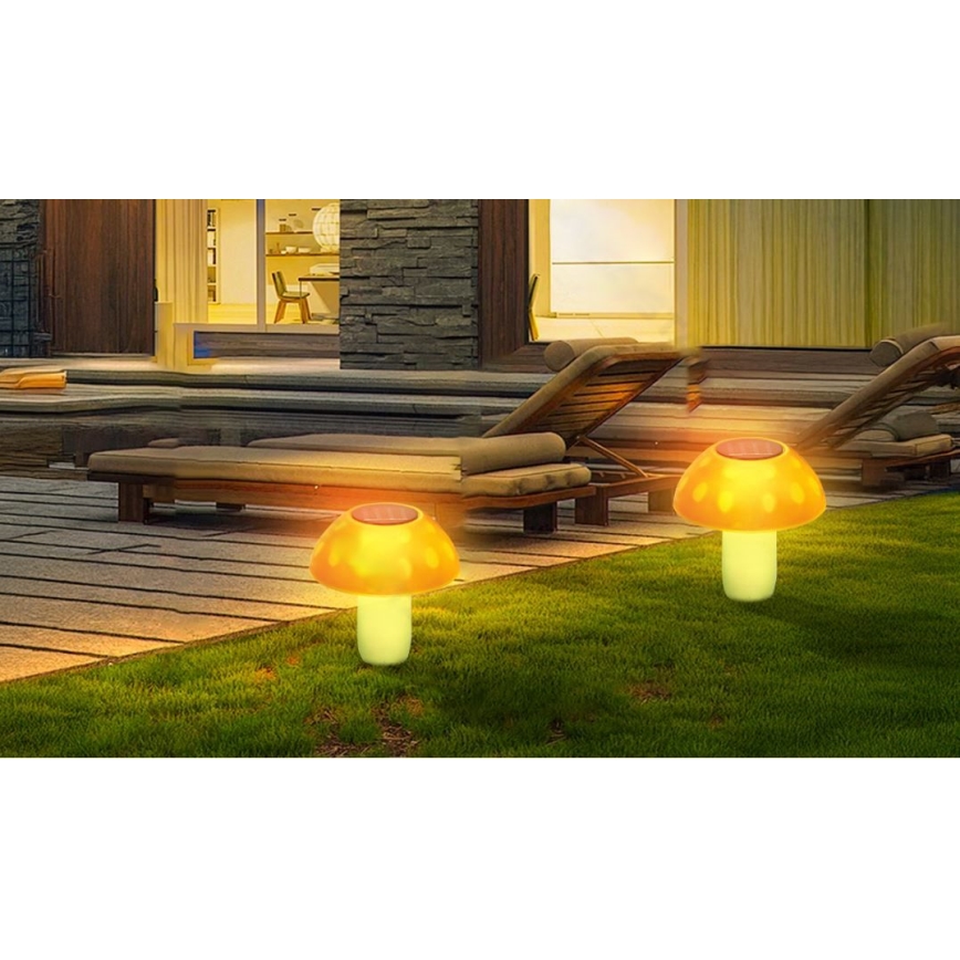 Aigostar - LED Solární svítidlo LED/0,024W/1,2V 200 mAh 2700K IP44 hříbek