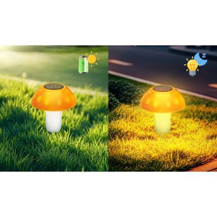 Aigostar - LED Solární svítidlo LED/0,024W/1,2V 200 mAh 2700K IP44 hříbek