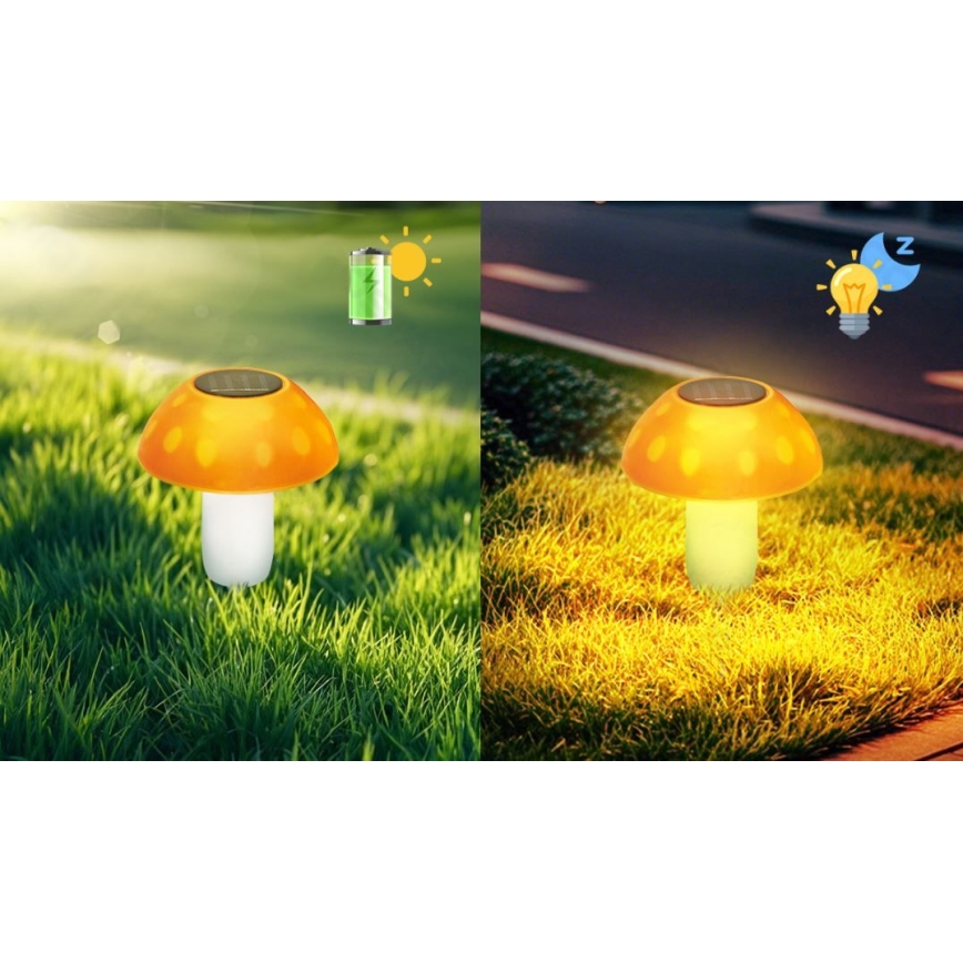 Aigostar - LED Solární svítidlo LED/0,024W/1,2V 200 mAh 2700K IP44 hříbek