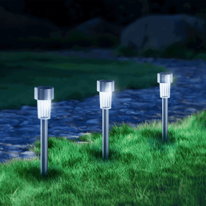 Aigostar - LED Solární svítidlo LED/2V IP44 40 mAh matný chrom