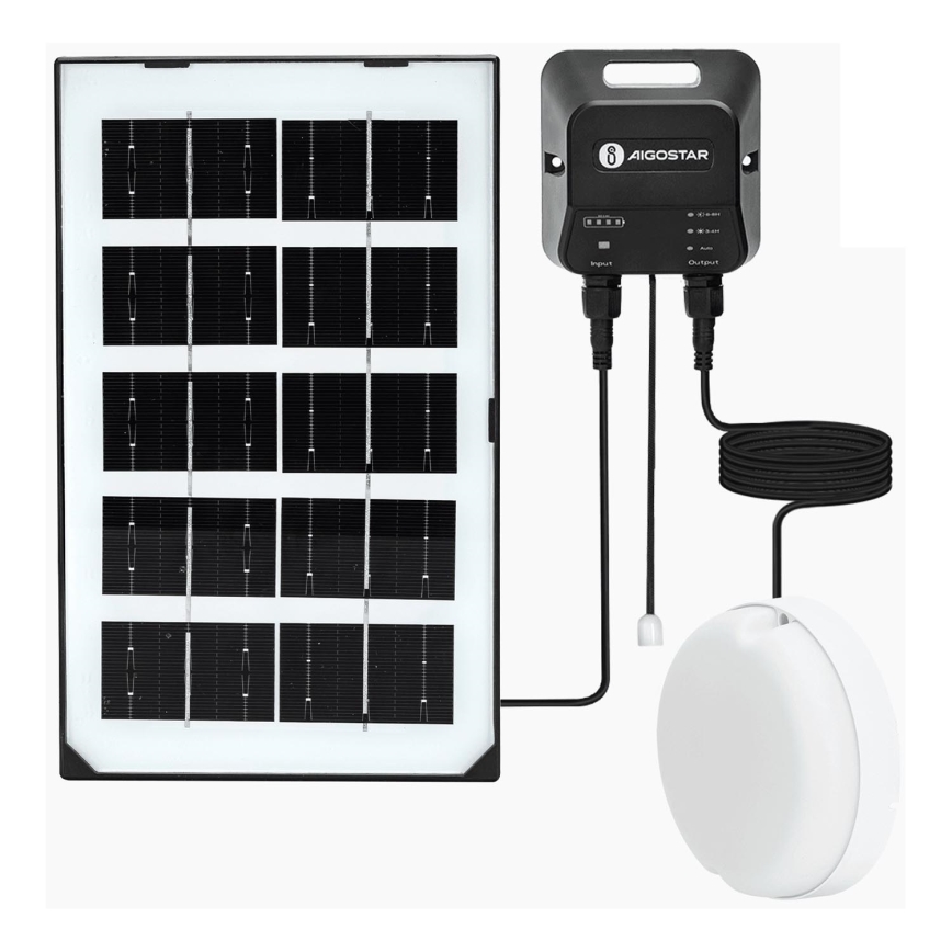 Aigostar - LED Solární svítidlo LED/35W/12V 3000 mAh 6500K pr. 16,8 cm + dálkové ovládání