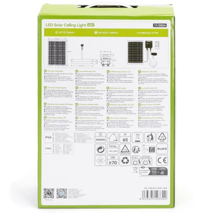 Aigostar - LED Solární svítidlo LED/70W/12V 6000 mAh 6500K pr. 20,5 cm + dálkové ovládání