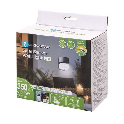 Aigostar - LED Solární svítidlo se senzorem pohybu LED/2,4W/3,7V IP65