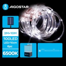Aigostar - LED Solární vánoční řetěz 100xLED/8 funkcí 12m IP65 studená bílá