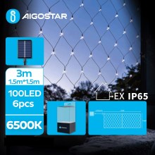 Aigostar - LED Solární vánoční řetěz 100xLED/8 funkcí 4,5x1,5m IP65 studená bílá