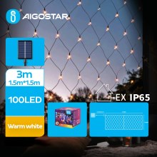 Aigostar - LED Solární vánoční řetěz 100xLED/8 funkcí 4,5x1,5m IP65 teplá bílá