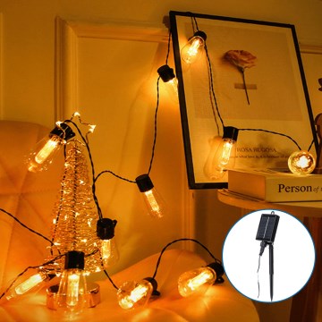 Aigostar - LED Solární vánoční řetěz 10xLED/6,5m 500 mAh IP65 teplá bílá