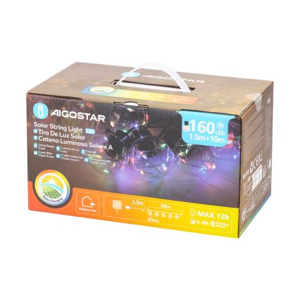 Aigostar - LED Solární vánoční řetěz 20xLED/8 funkcí 11,5m IP65 multicolor